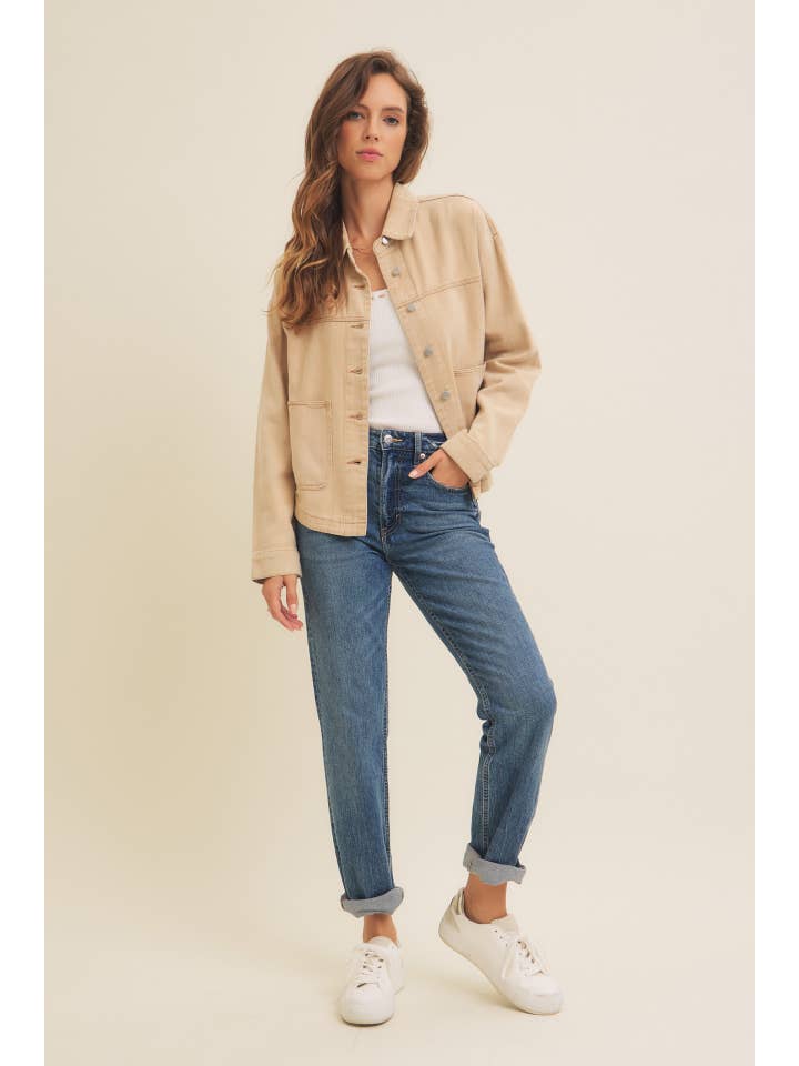 in february - Wholesale Jacket - Women's - ONE OF A KIND WASHED COTTON TWILL UTILITY OVERSIZED JACKET8