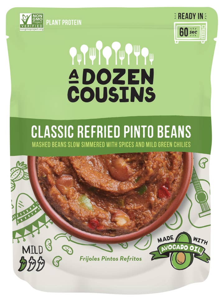 A Dozen Cousins - Wholesale Beans - 10 oz Refried Pinto Beans0