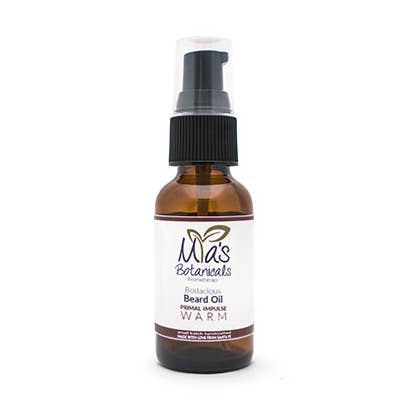 Bodacious Aromatherapy Beard Oil - Primal Impulse | Warm for wholesale by Mia's Botanicals Aromatherapy