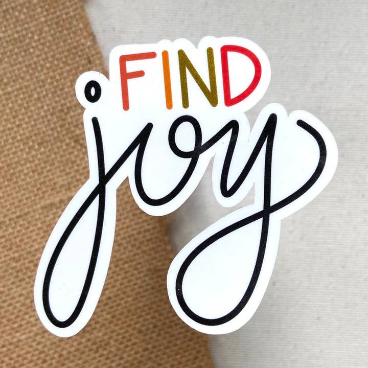 Find Joy Sticker, 3 x 2.8 inches for wholesale by H&L Craft Co