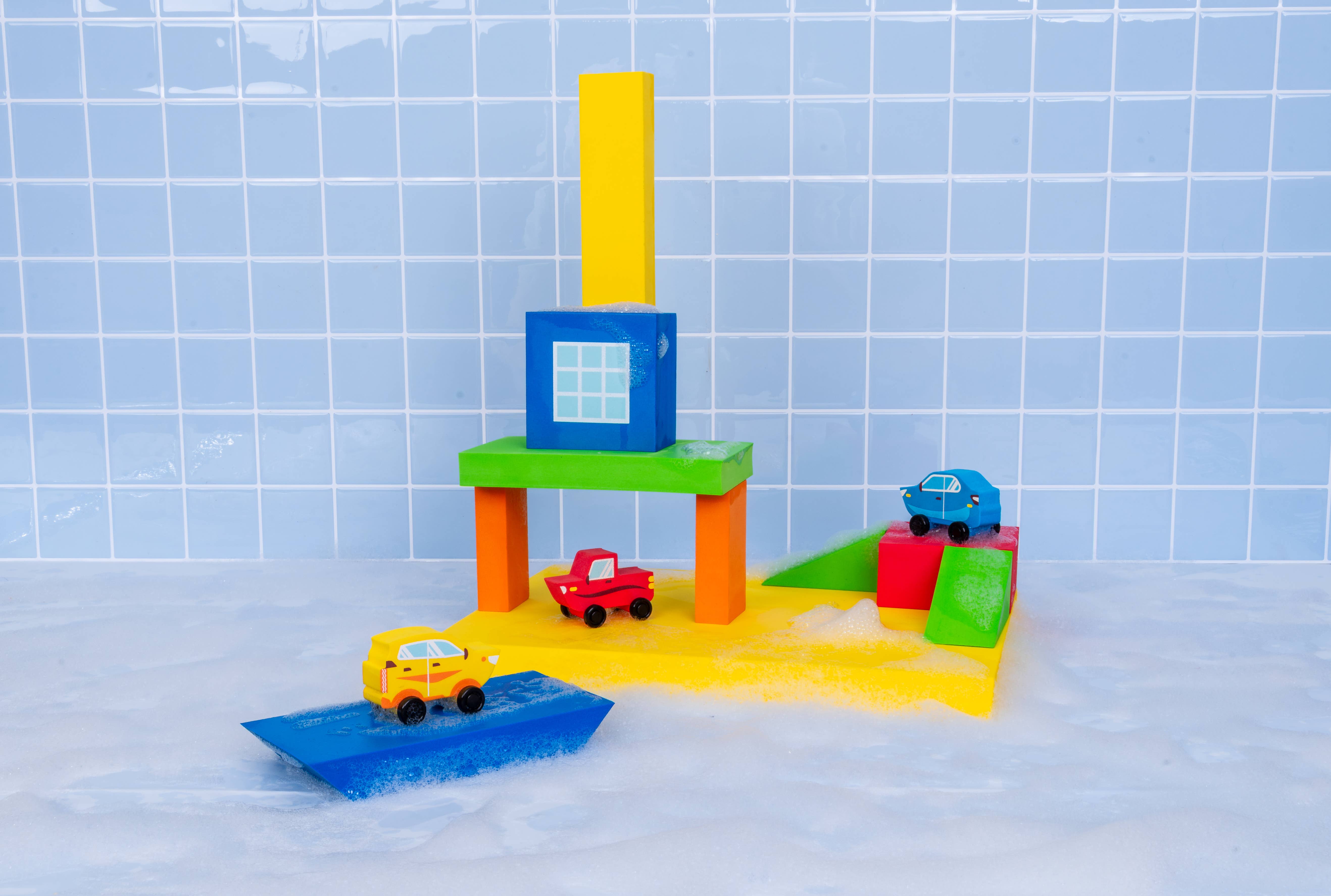 Just Think Toys - Wholesale Building Set - Kids - BathBlocks Floating Cars Set - New!1