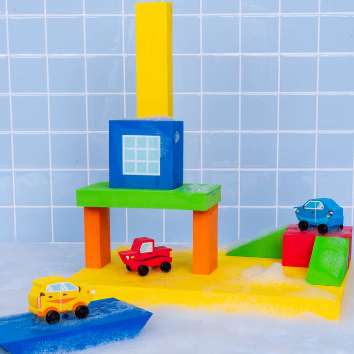 Just Think Toys - Wholesale Building Set - Kids - BathBlocks Floating Cars Set - New!1