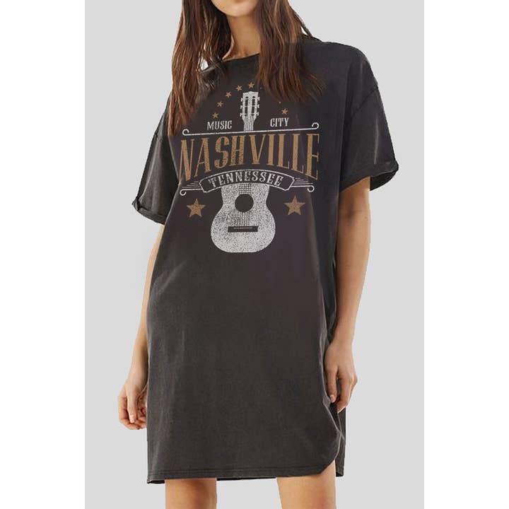 HRTandLUV – wholesale Tunic – Women’s – NASHVILLE MUSIC CITY GRAPHIC DRESS0