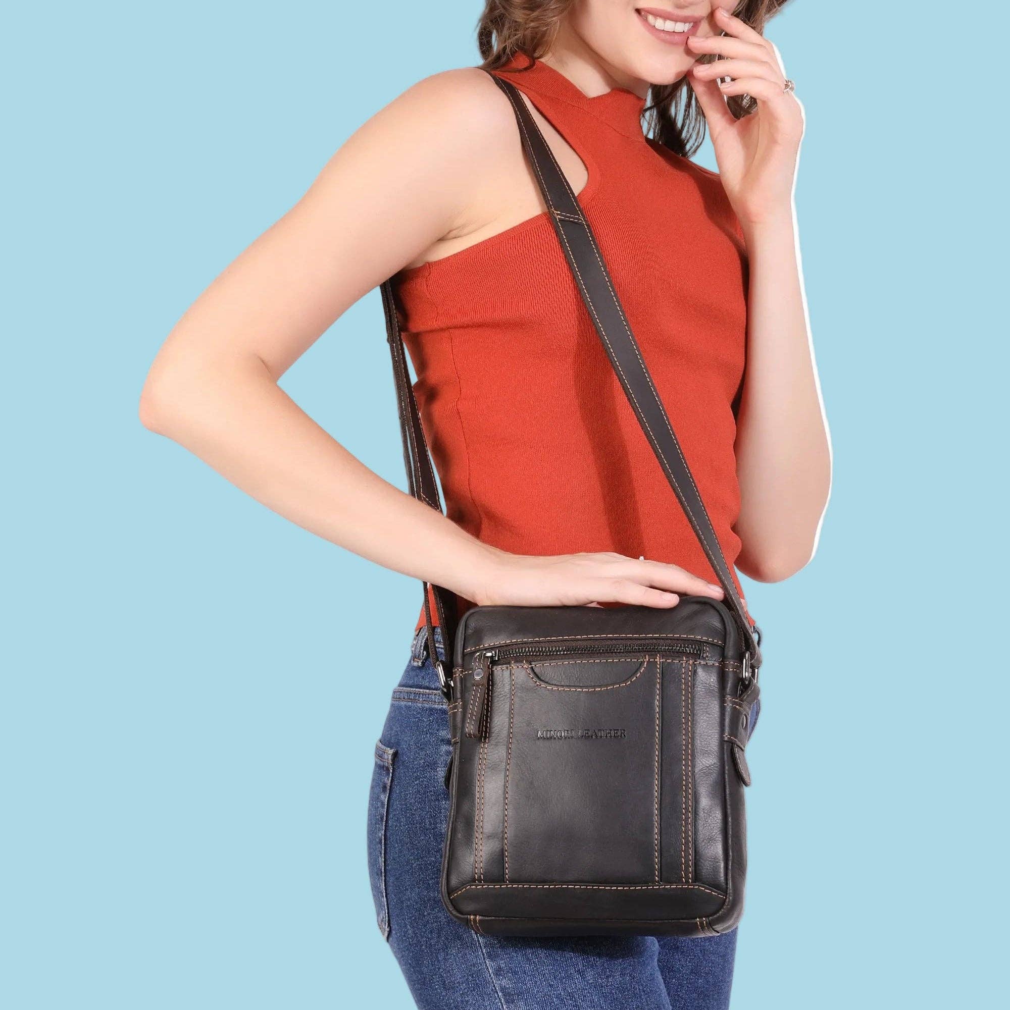 Minori Leather - Wholesale Messenger Bag - Unisex - Asheville Leather Messenger Bag – Unisex – Chestnut5