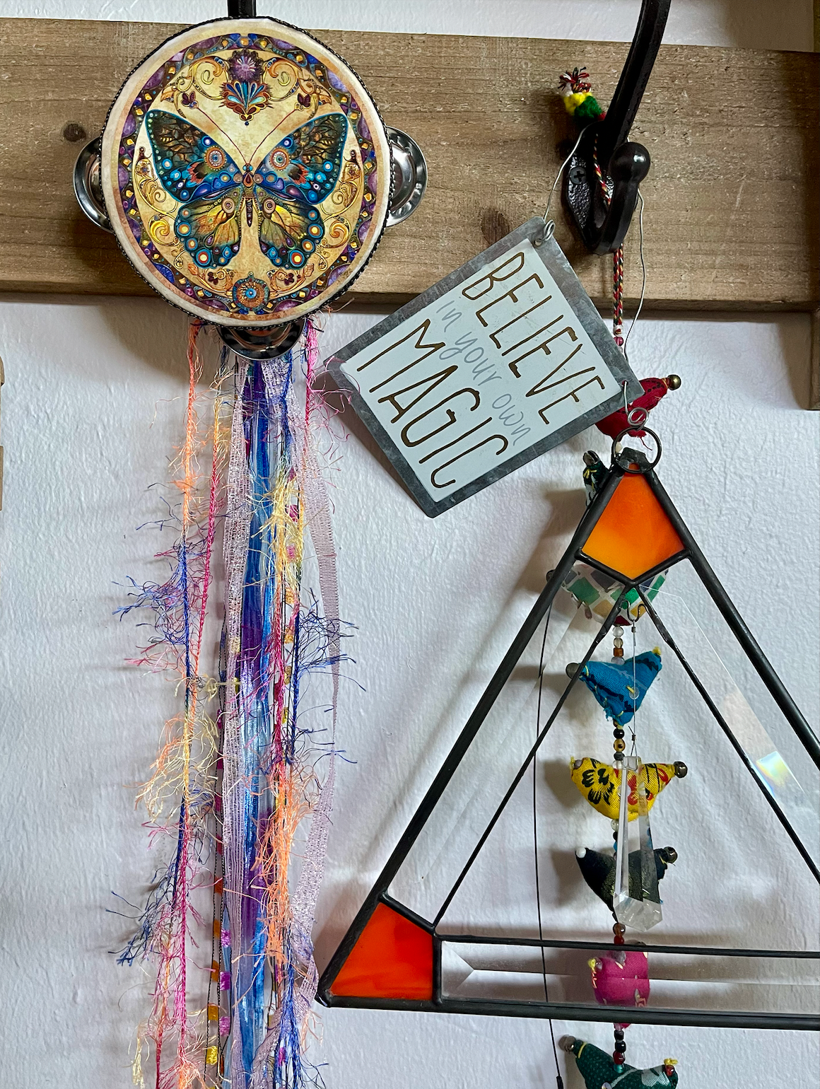 Bodhi Leaf Market - Wholesale Wall Decor - Kids & Baby - Beautiful Art Noveau Butterfly Tambourine and Ribbon 1