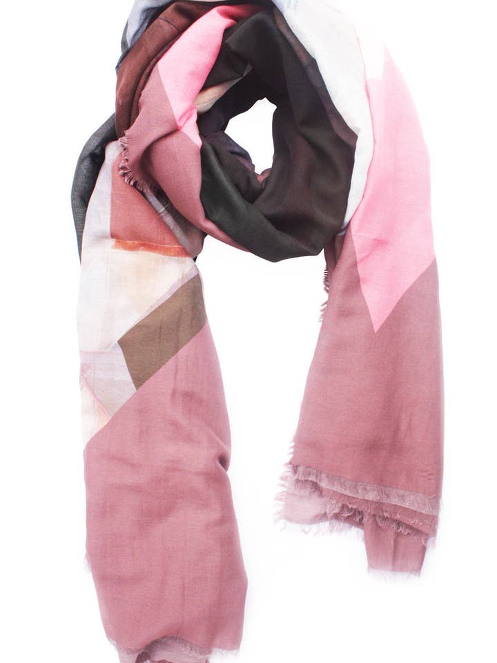 Silk/Cotton "Highland Sculpture" Stola 200cm x 140cm for wholesale by EditionMichel