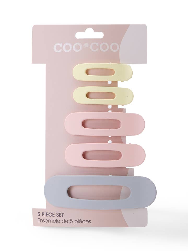 Barettes Jumbo de 5 piezas, color rosa flamenco para venta al por mayor de CooCoo Beauty