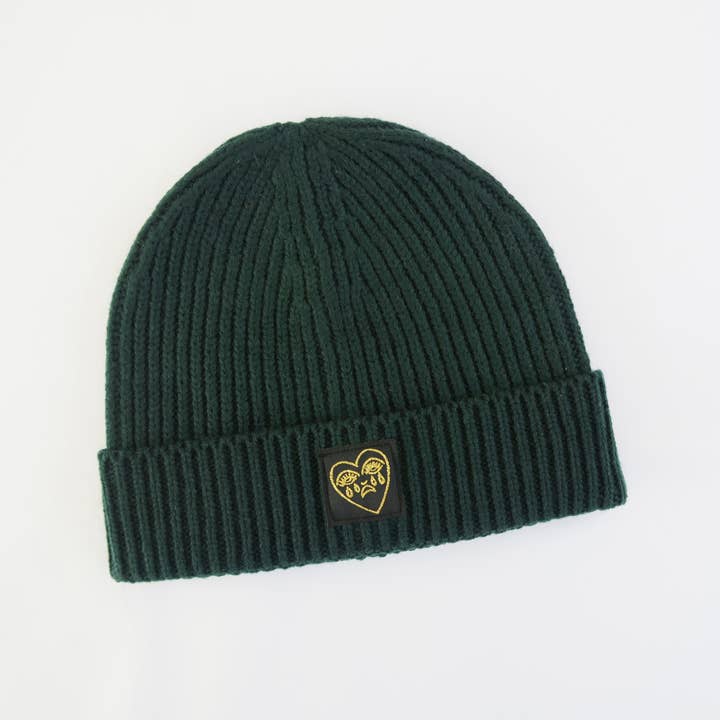 Cousins Collective - Wholesale Beanie - Unisex - Crying Heart Ribbed Beanie Hat