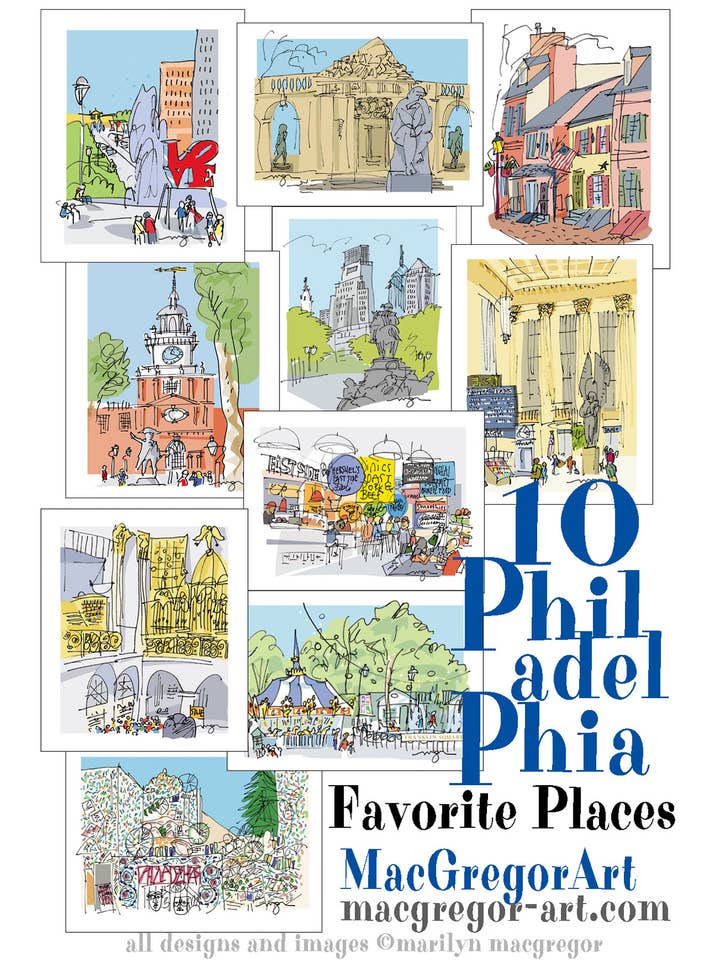 Set de cartes Philadelphia Bleu pour la vente par MACGREGOR-ART