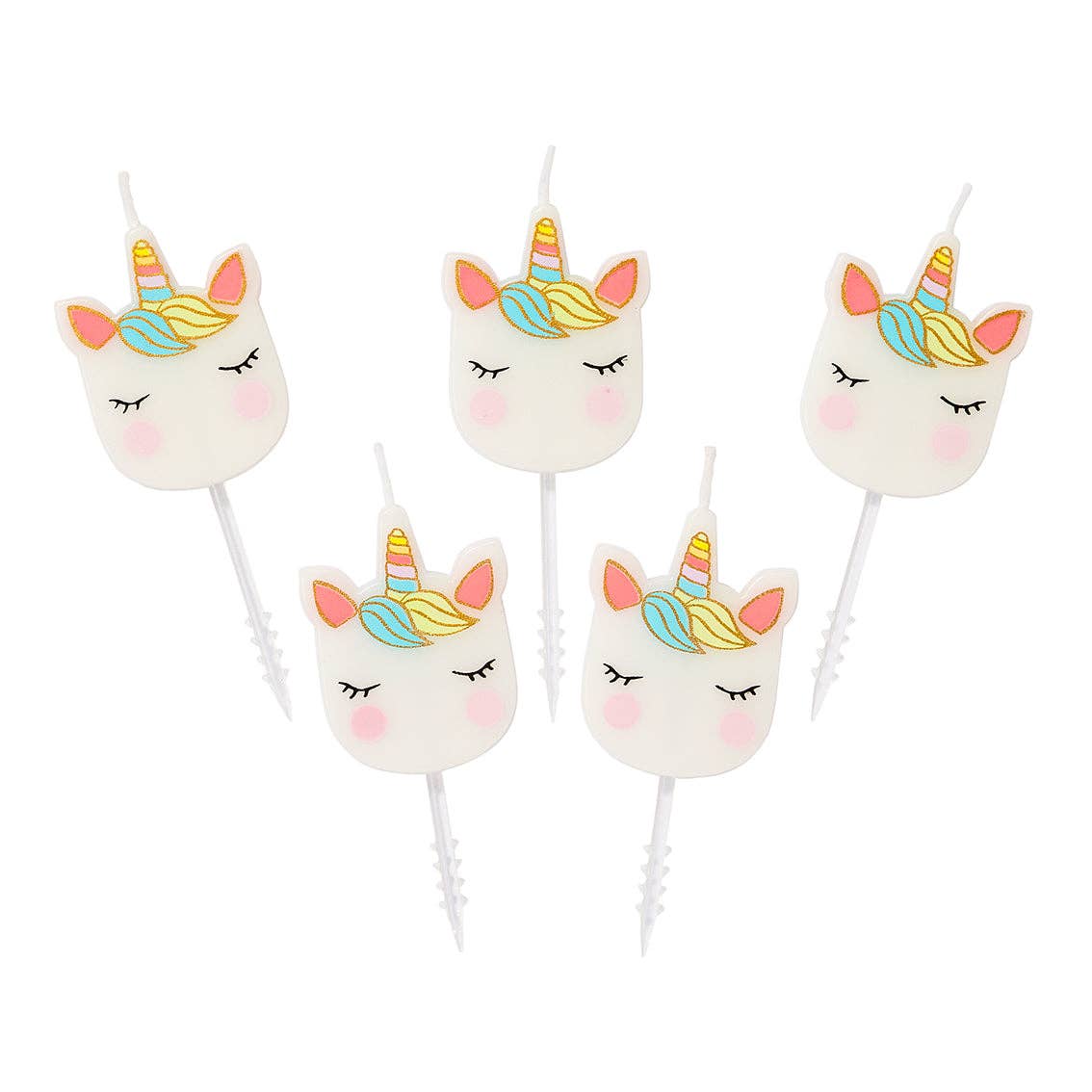Talking Tables USA - Wholesale Cake Candle - Unicorn Birthday Candles - 5 Pack | Cake Candles |7