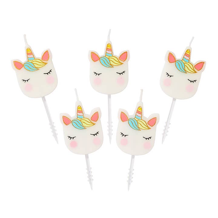 Talking Tables USA - Wholesale Cake Candle - Unicorn Birthday Candles - 5 Pack | Cake Candles |7
