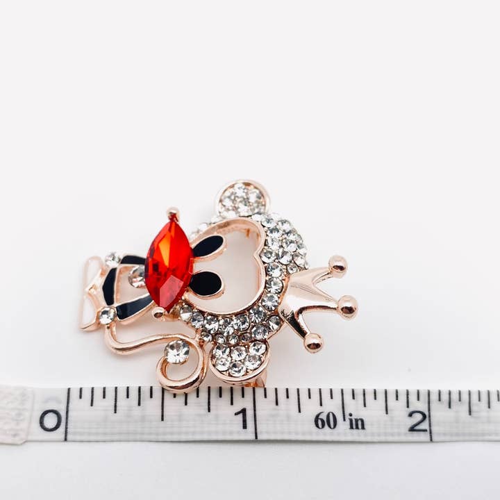 Mio Queena - Wholesale Brooch - Rhinestone Big Mouth Monkey Hollow Design Brooch