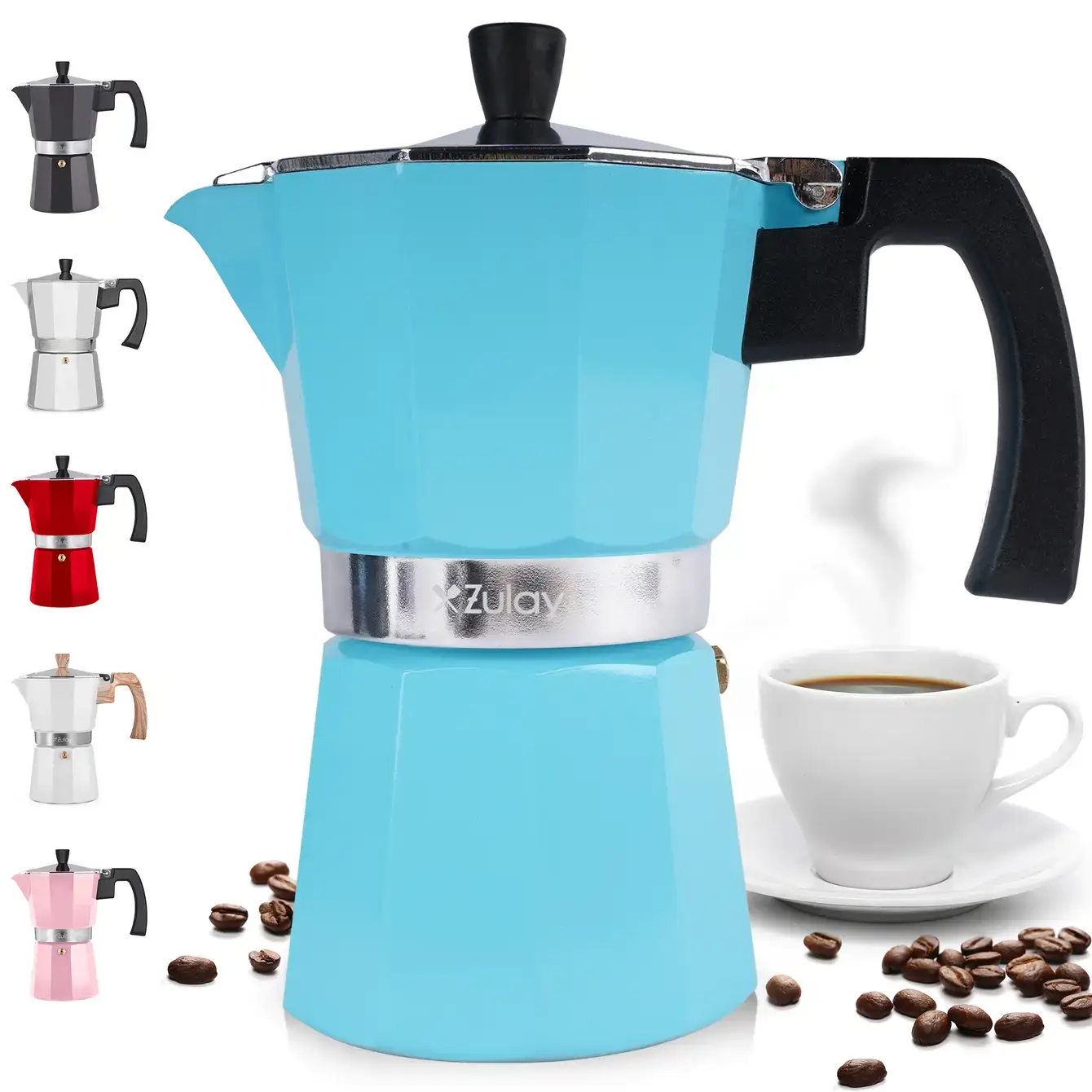 Zulay Kitchen - Wholesale Espresso Maker - Stovetop Espresso Cup Moka Pot - 5 Cup27
