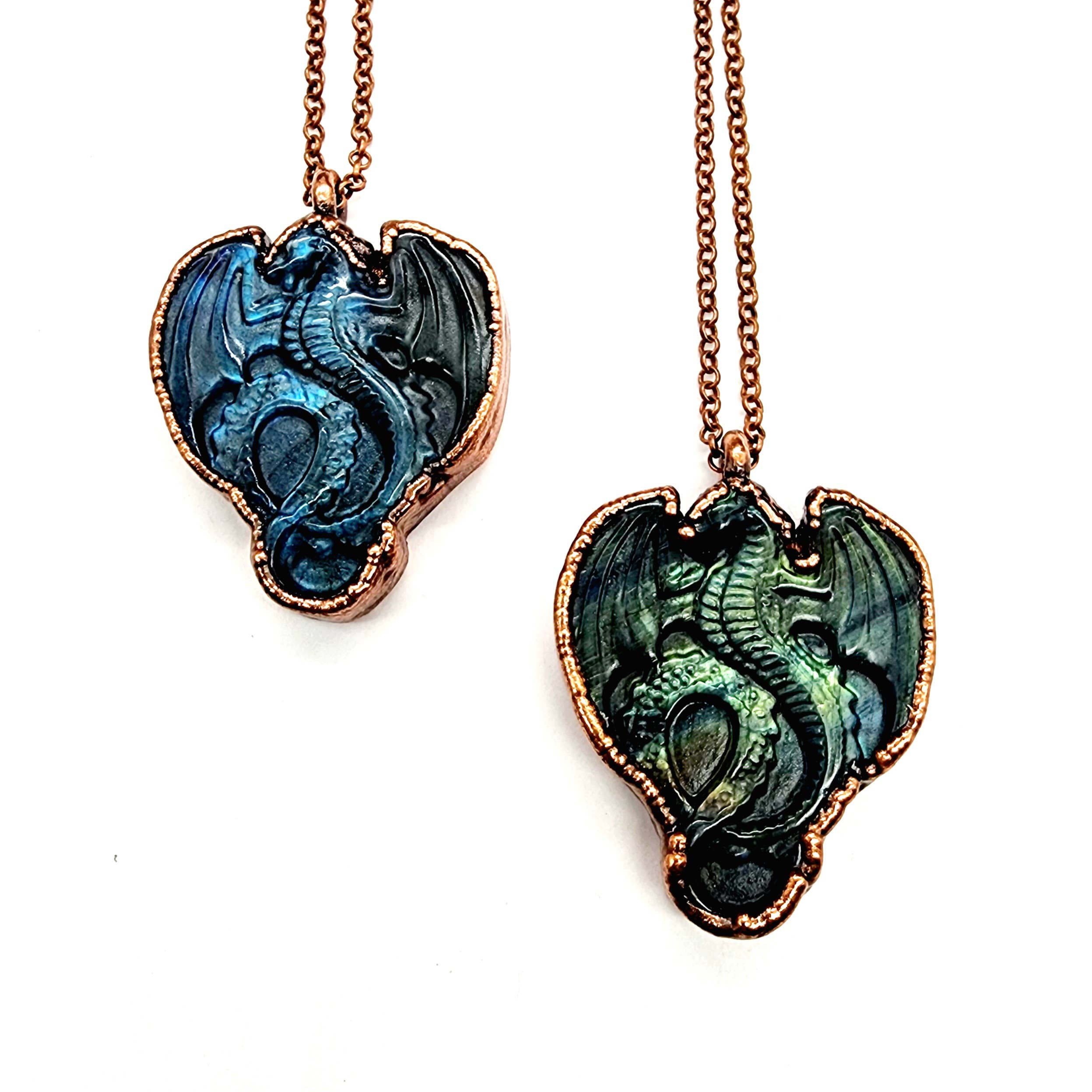 MergingMetals - Wholesale Pendant/Charm Necklace - Carved Labradorite Dragon Necklace 1