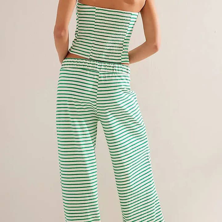 safistyle - Wholesale Lounge Set - Women's - Strapless Striped Casual Top Set7