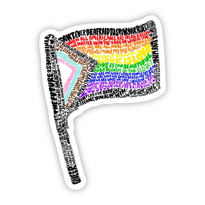 Pride Flag 4-Inch Sticker, LGBTQIA+, Gay, and Trans Sticker for wholesale by Prints By Preetha