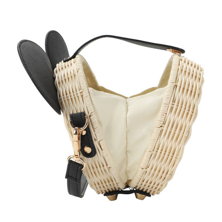 Bioworld Merchandising - Wholesale Crossbody Bag - Women's - Mickey Mouse Ears Wicker Handbag4