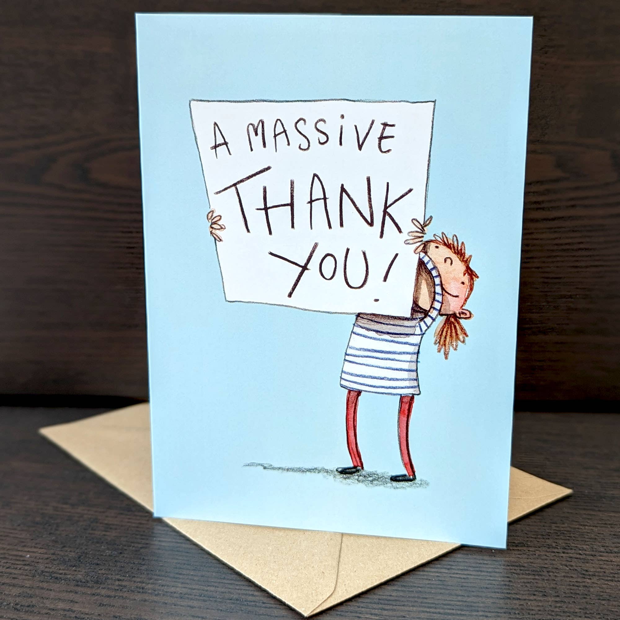 Hes Designs - Wholesale Thank You Card - A massive thankyou! Card, Thank you greeting card0