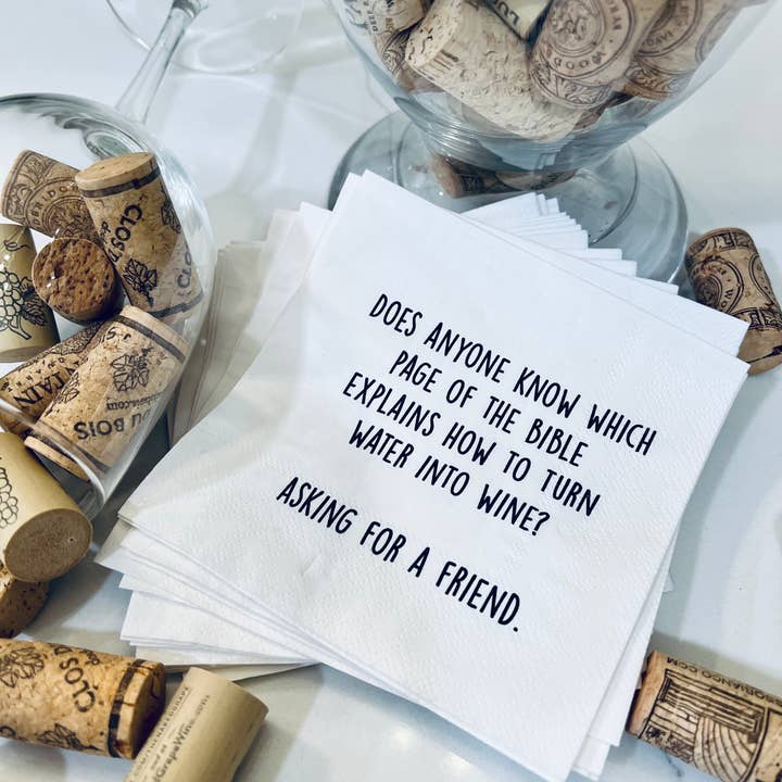 ellembee gift - Wholesale Disposable Napkin - Does anyone know which page of the bible Cocktail Napkins