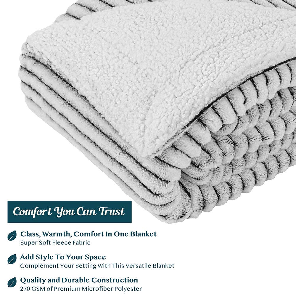 Pavilia - Vente Plaids - Plaid Sherpa côtelé4