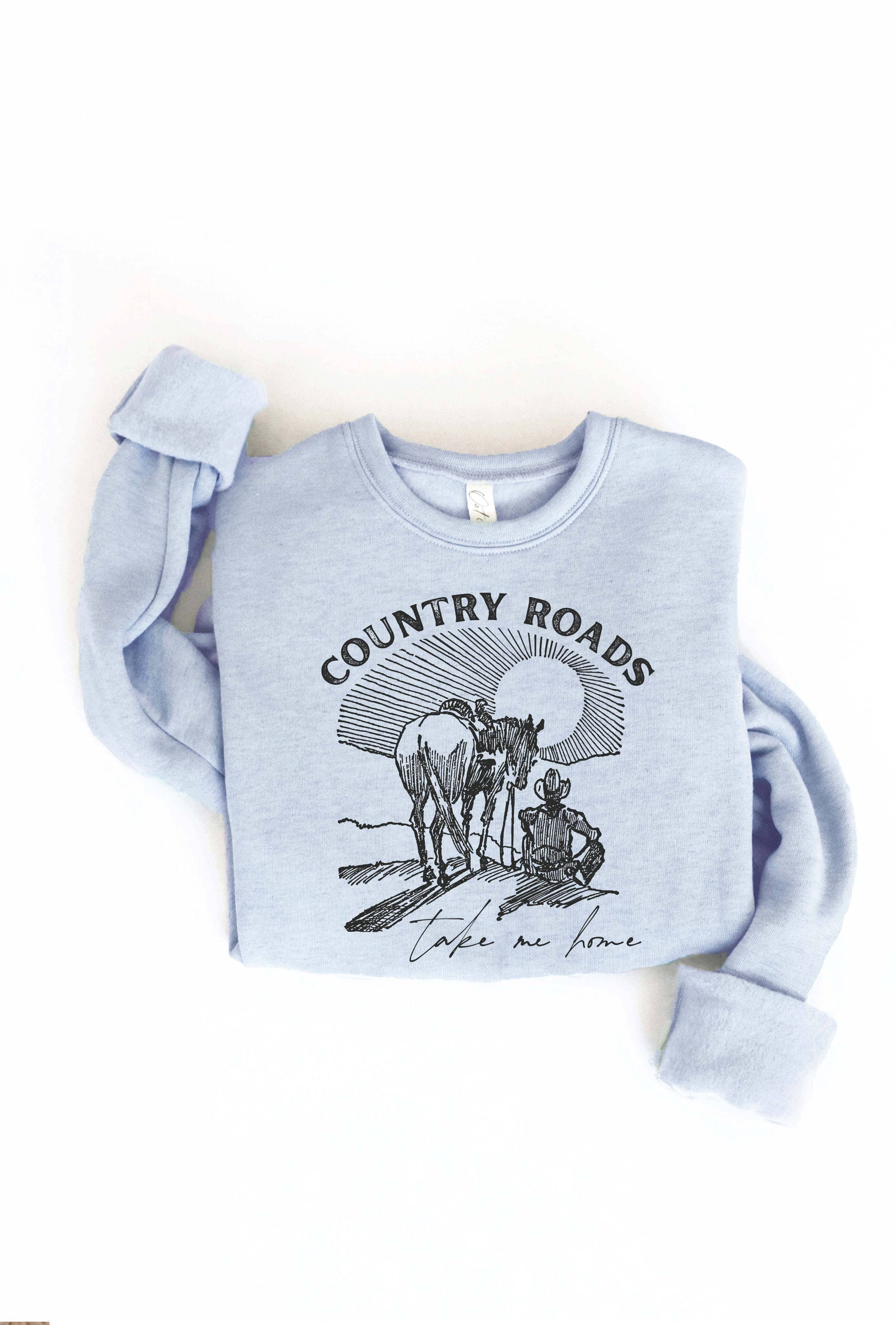 OAT COLLECTIVE - Wholesale Graphic Sweatshirt - Women's - COUNTRY ROADS TAKE ME HOME Graphic Sweatshirt9
