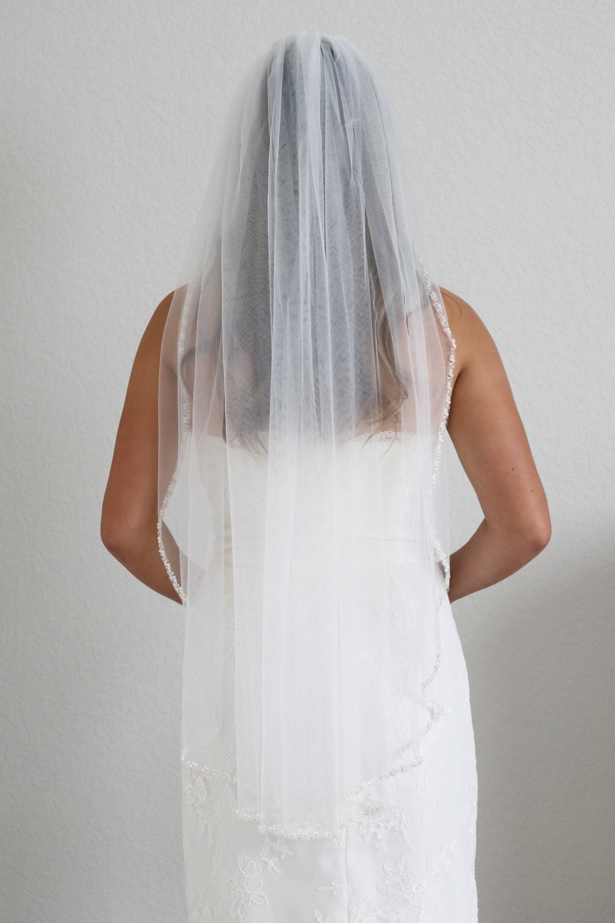 allureweddingjewelry - Wholesale Veil - Women's - Pearl Beaded Edge Wedding Veil6
