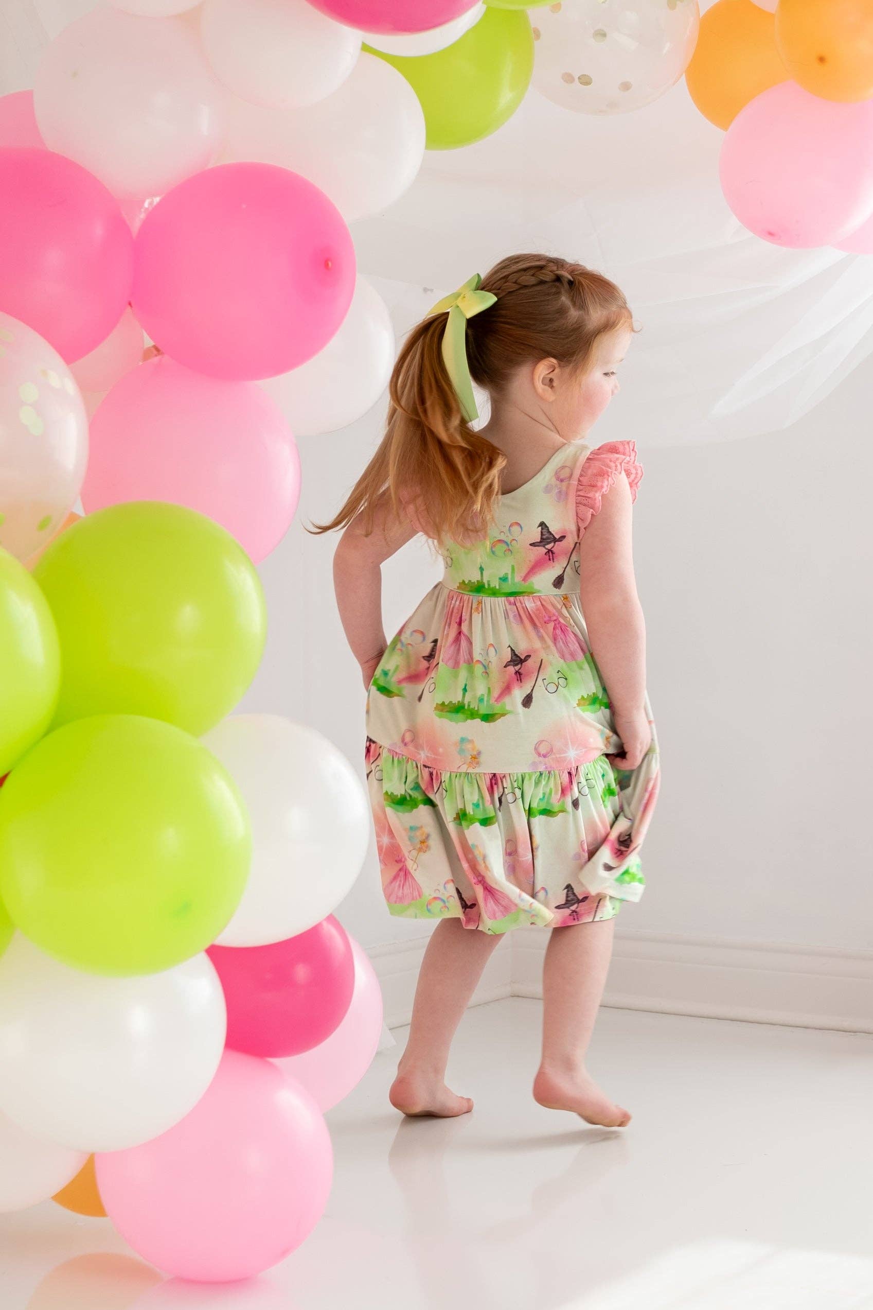 Riley & Rett – Engroshandel Kjole - Børn – Populær Flæse Blondeærme Lagdelt Snurretur13