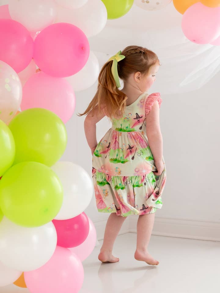 Riley & Rett – Engroshandel Kjole - Børn – Populær Flæse Blondeærme Lagdelt Snurretur13