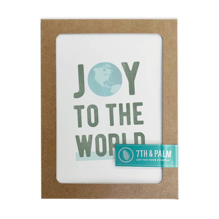 Tarjeta de felicitación Joy to the World, moderna tarjeta de Navidad para venta al por mayor de 7th & Palm