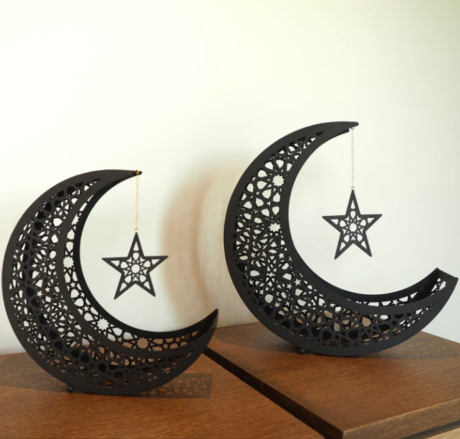 benjashop – wholesale Candle holder – Metal Ramadan Crescent Set of 20
