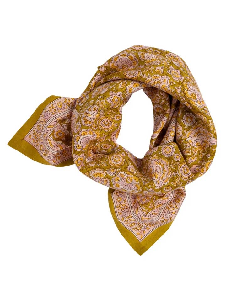 Adult cotton scarf - Garda Khaki for wholesale by Bindi Atelier