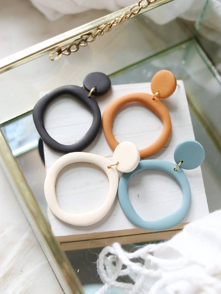 Halo Polymer Clay Earrings for wholesale by Petal & Posy