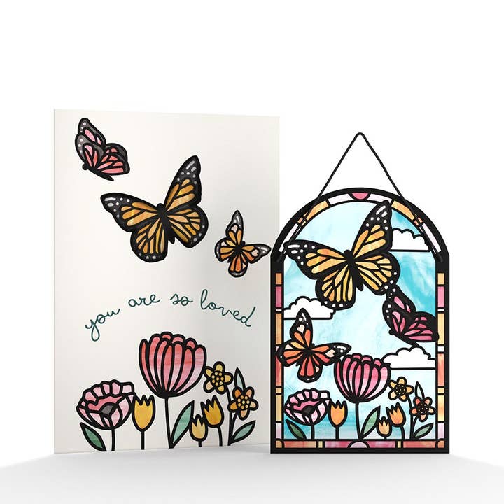 Lovepop Cards - Wholesale Love Card - You Are So Loved Butterflies Suncatcher Card 5x7" (-40%)2