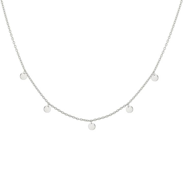 Rhodium-plated 925 silver necklace with a plate pendant for wholesale by caï