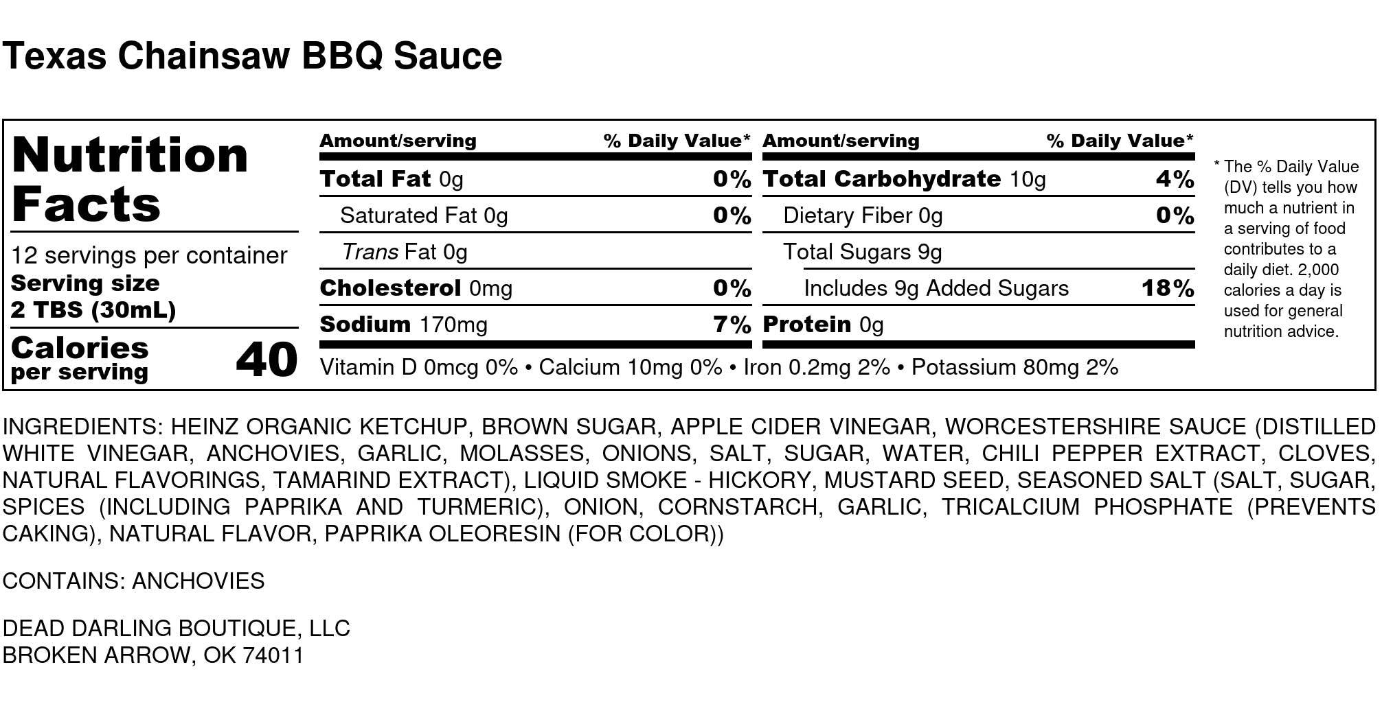 Dead Darling Boutique - Wholesale BBQ Sauce - Texas Chainsaw BBQ Sauce3