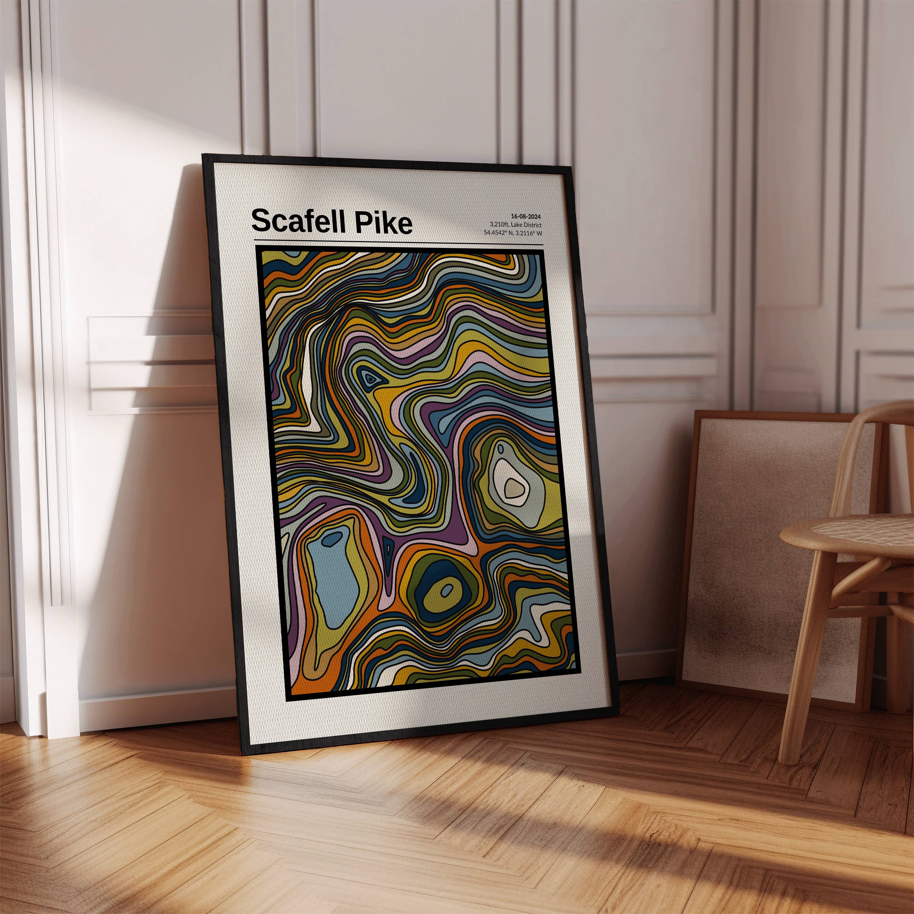 Jude River Design – wholesale Art print – Scafell Pike Contour Print1