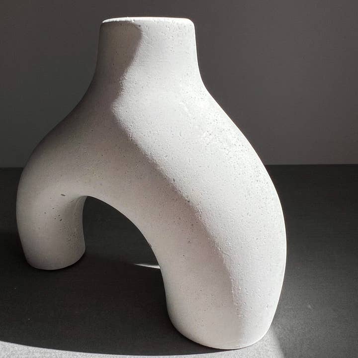 Minimal Loot Design - Wholesale Vase - Nordic Style Vase, Concrete Vase, Asymmetrical Modern Vase, Minimalist Vase, White Vase, Vase Decor, Minimalist Vase, Nordic Decor, Minimal6