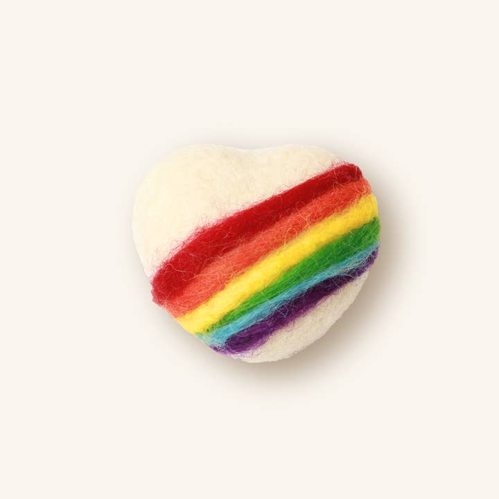Handmade Wool Rainbow Heart Cat Toy for wholesale by Moricat