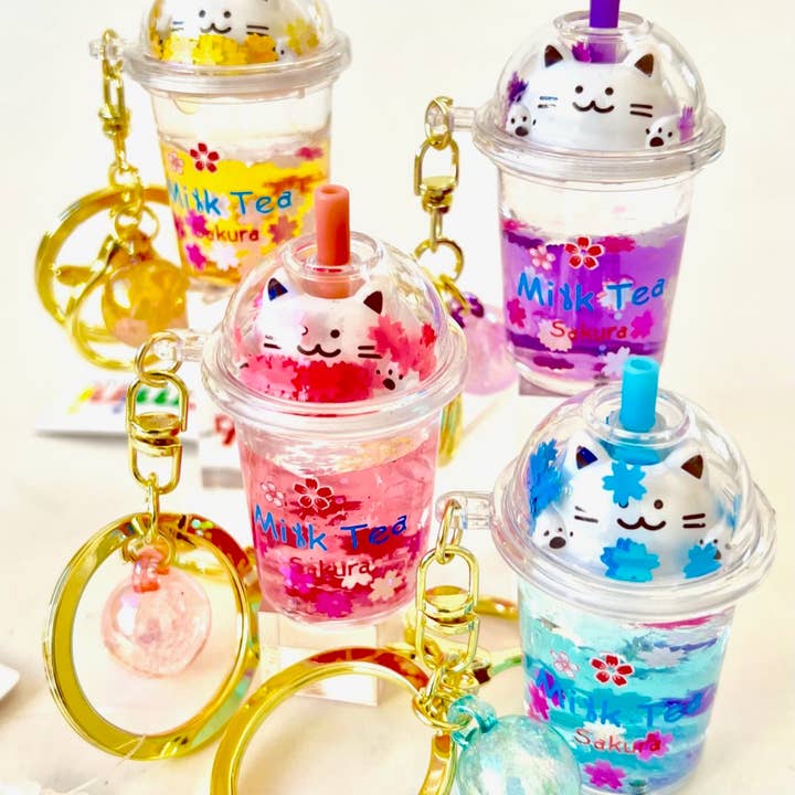 BCmini - Wholesale Keychain - Unisex - Kitty Milk Tea Floaty Key Charm