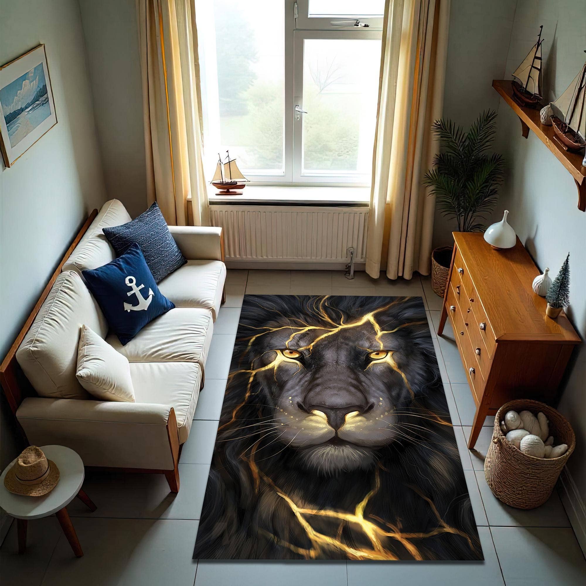 Rugendary Trade LLC - Wholesale Vloerkleed - Majestueus Leeuwentapijt: Felle Dierenprint, Safari Stijl1