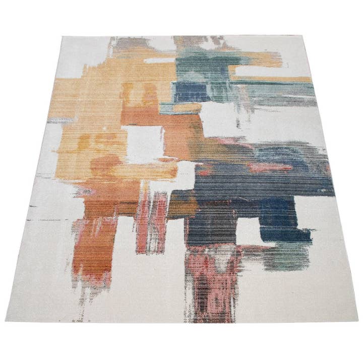 Paco Home - Wholesale Area Rug - Colorful Area Rug Modern Art 3D Effect Cream, Blue, Yellow2