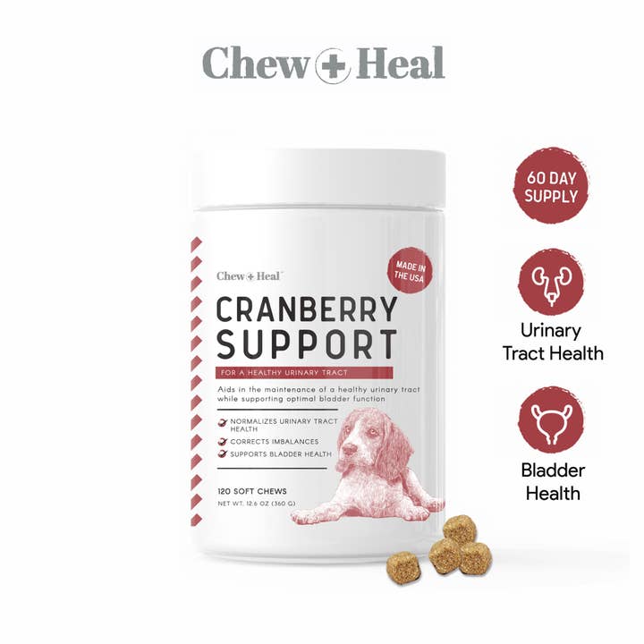 Chew + Heal - Wholesale Pet Supplement - Cat/Dog - UTI Treatment Cranberry Chews1