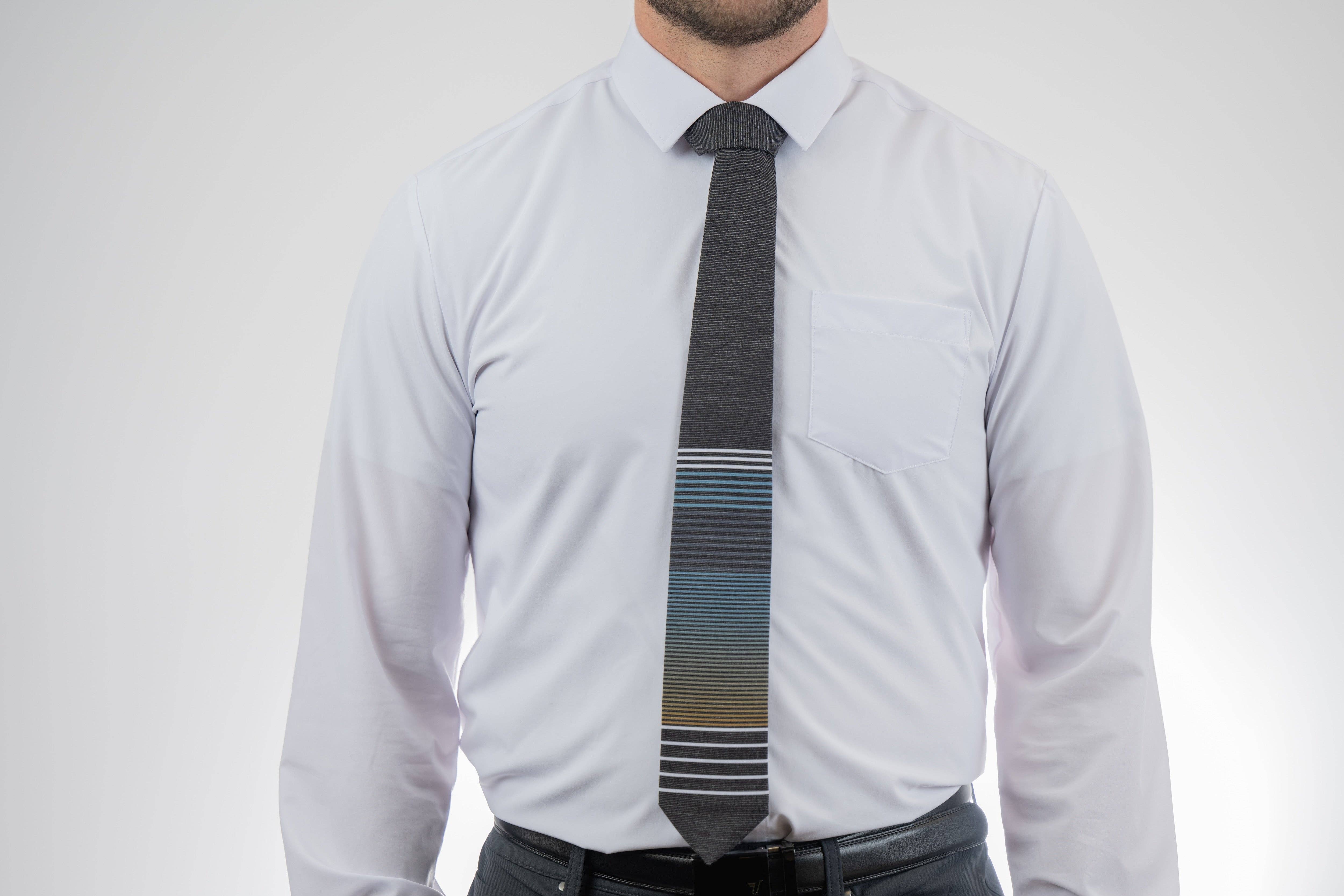 Bombora Ties - Wholesale Necktie - Men's - Sunset Stripes (green)3