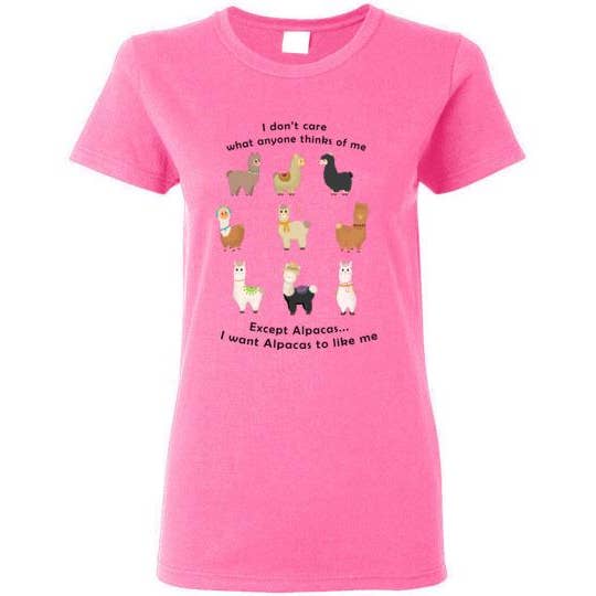 t-shirt: I Want Alpacas to Like Me Gildan Ladies Short-Sleeve for wholesale by Choice Alpaca Products