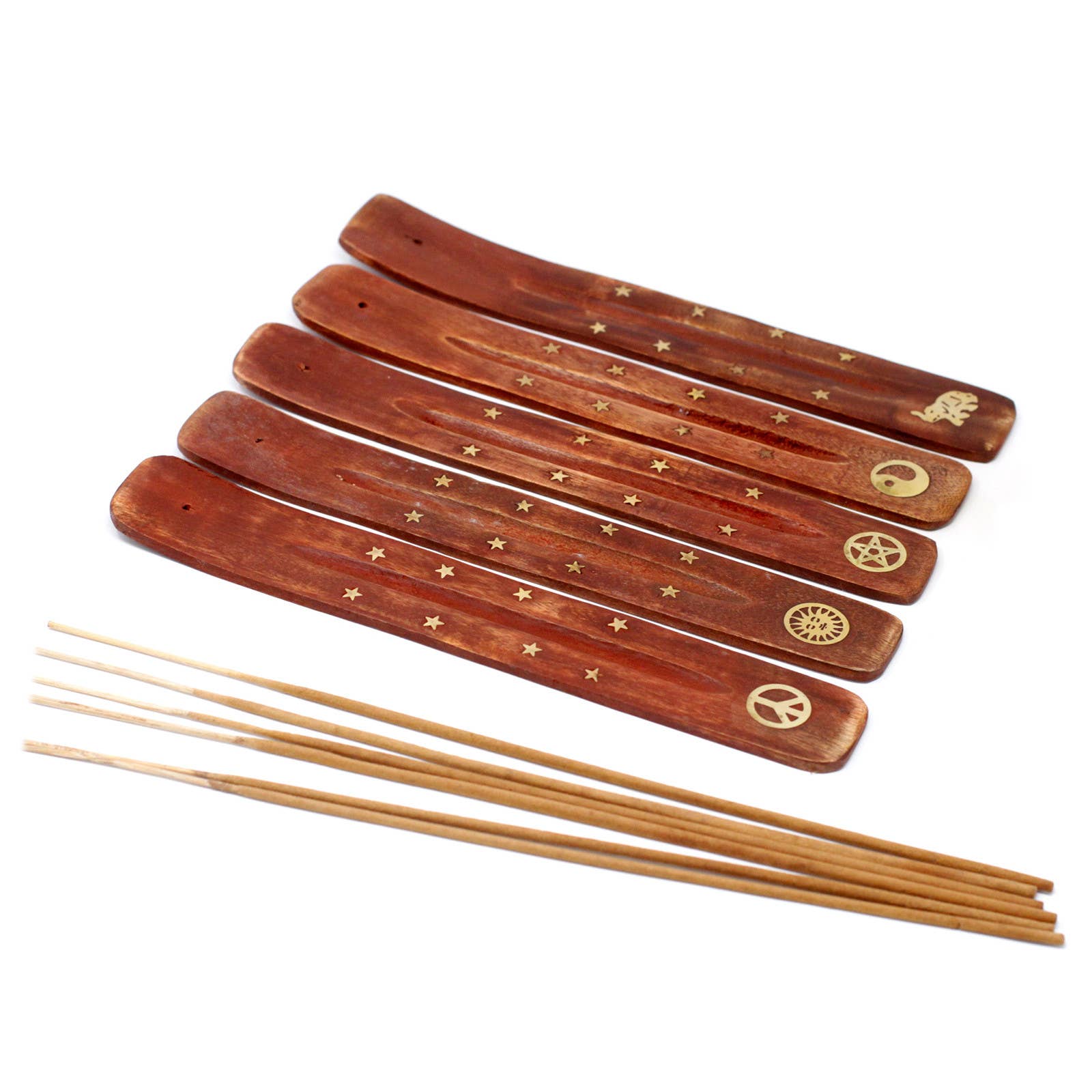 Ancient Wisdom - Wholesale Incense - Brass Inlaid Ashcatcher - Mango Wood3