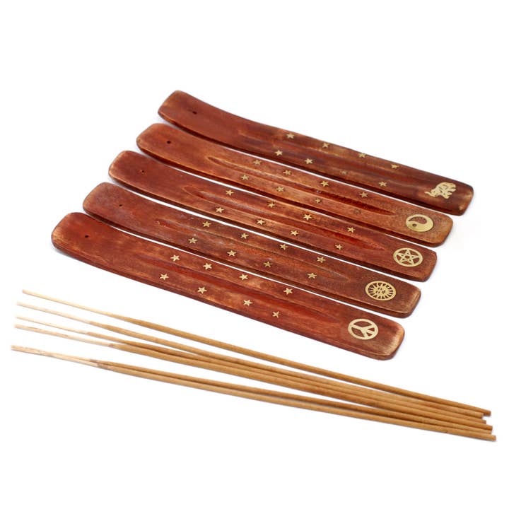 Ancient Wisdom - Wholesale Incense - Brass Inlaid Ashcatcher - Mango Wood3