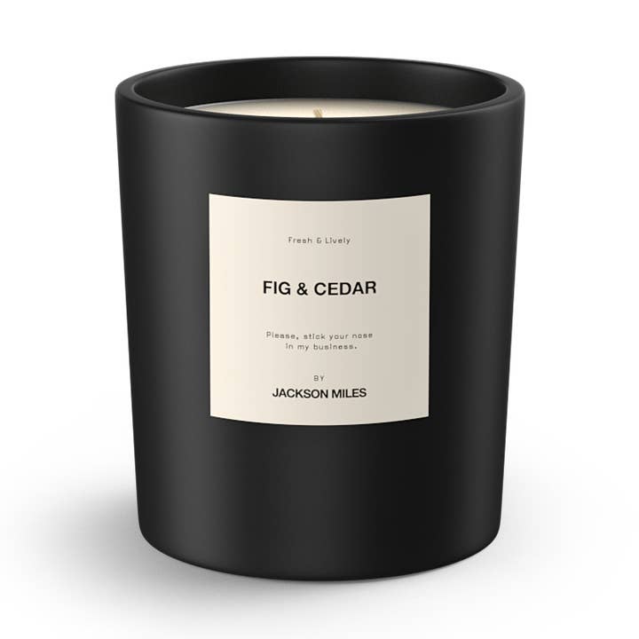 Jackson Miles Fresh Fig & Cedar 300ml Soy Wax Candle for wholesale by Jackson Miles