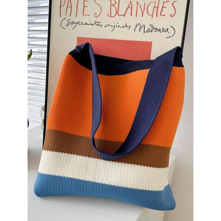 FurDecoration - Wholesale Tote Bag - Women's - Original Contrast Color Rainbow Striped Bags Accessories5