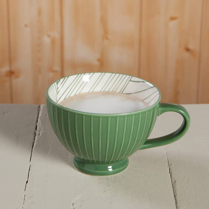 Now Designs by Danica - Wholesale Coffee Mug - Elm Green Stamped Latte Mug 14 oz6