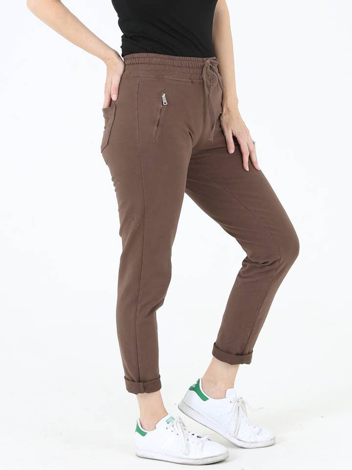 Nostalgia - Vente Pantalon d'intérieur/de jogging – femme - JOGG DE JOGGING EN TISSU ÉPONGE NP746-ASIS AVEC LIEN À NOUER SUR LE DEVANT ET POCHE ZIPPÉE58
